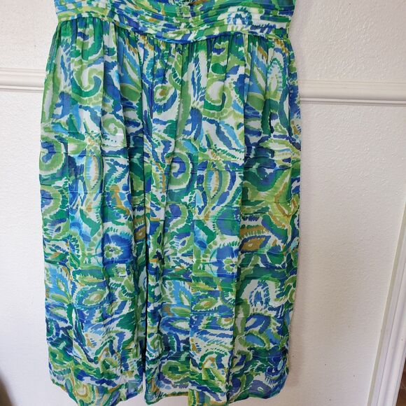 Jones‎ New York Chiffon Babydoll Bandage Dress Cocktail Party Turquoise Size 16 - Picture 3 of 16